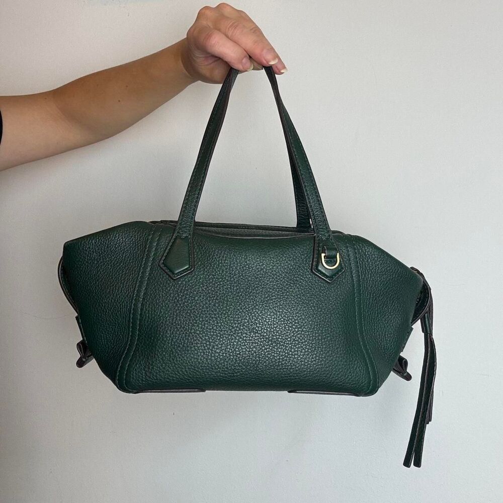 Tory Burch Perry Small Satchel in pine green pebbled leather - Picture 2 of 8